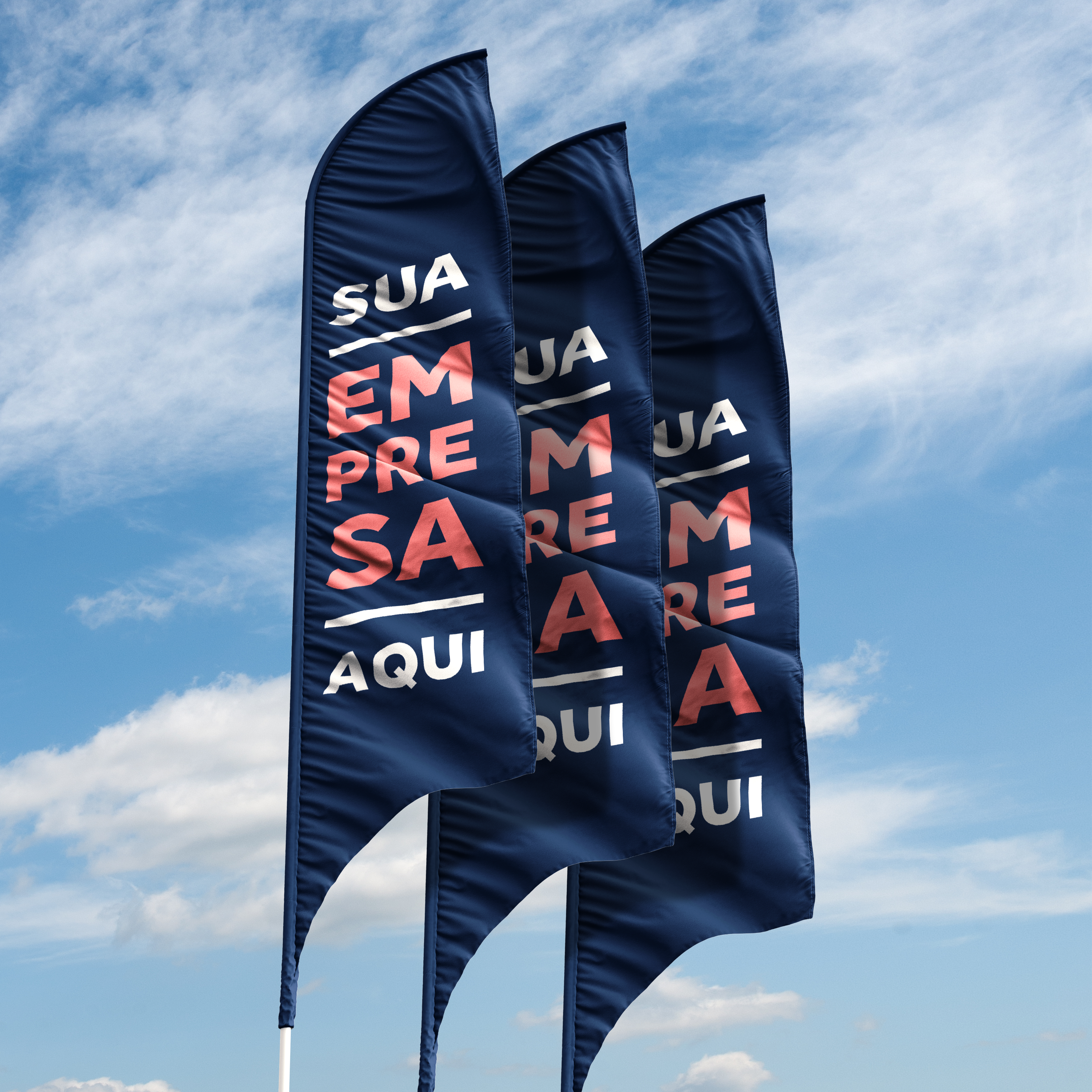 Windbanner personalizado com o texto Sua Empresa Aqui
