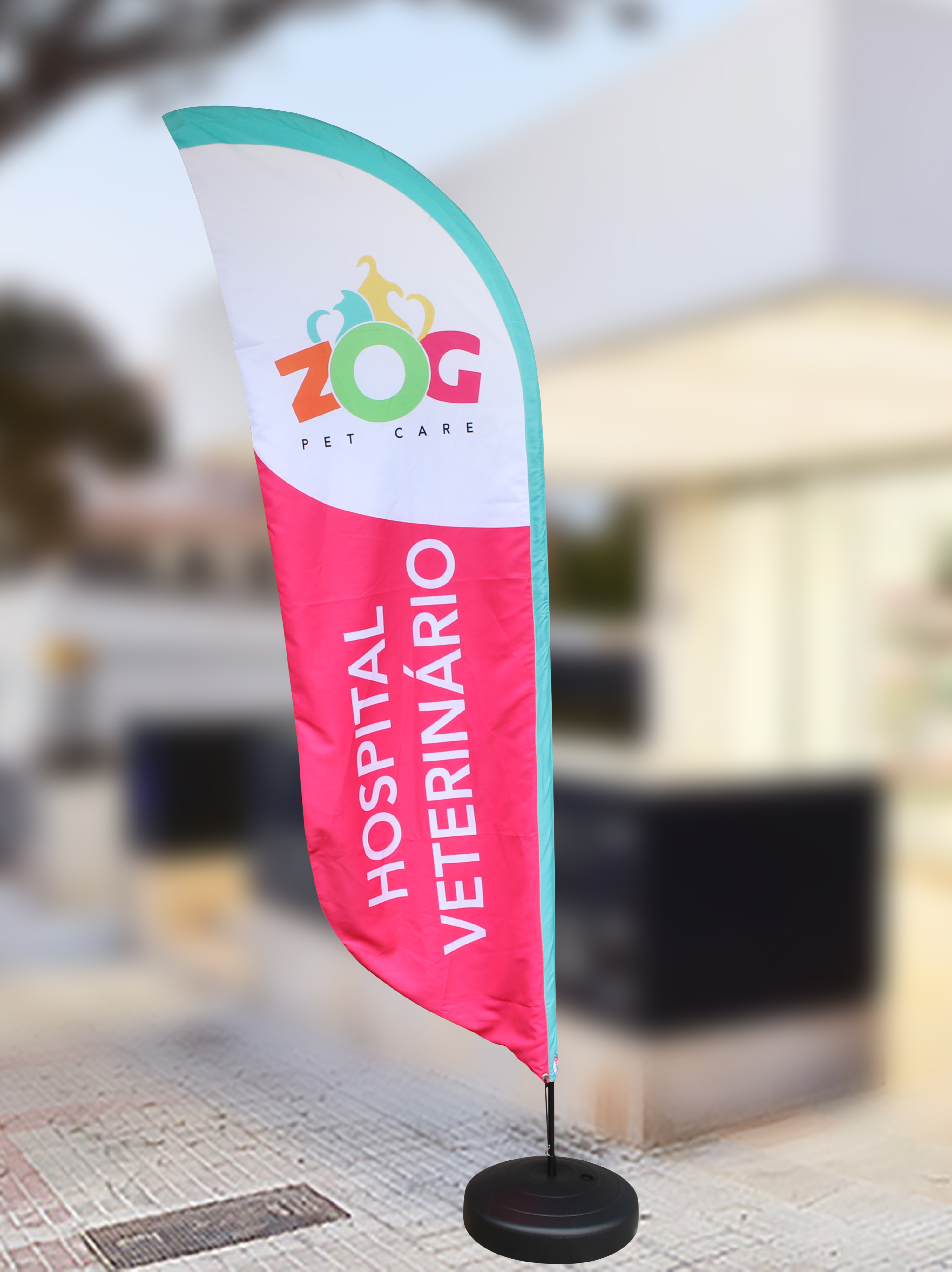 Windbanner personalizado ZOG Pet Care Hospital Veterinário